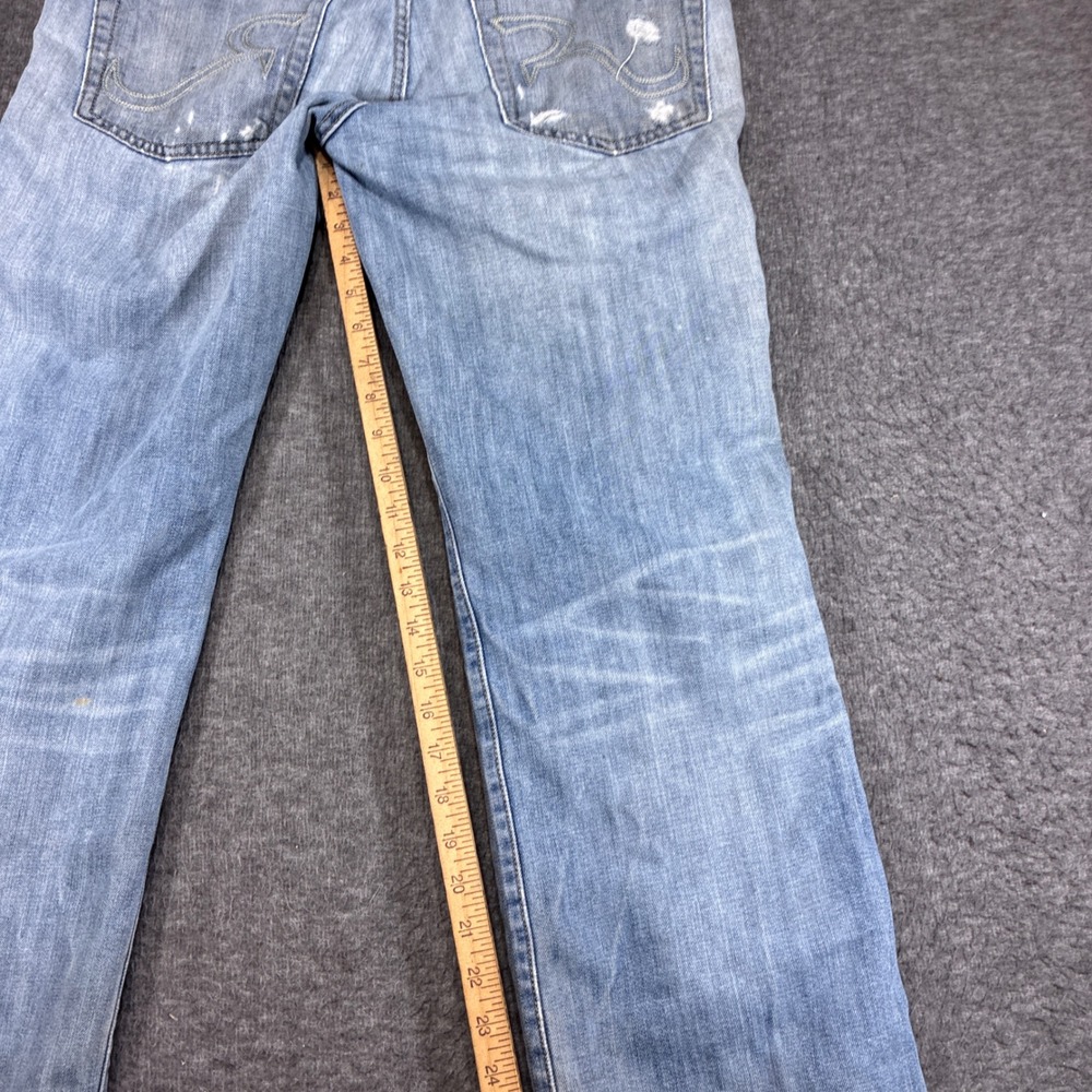 Rock & Republic Jeans Mens 34x30 Blue Distressed Straight Leg Grunge Punk Thrash - Picture 8 of 12